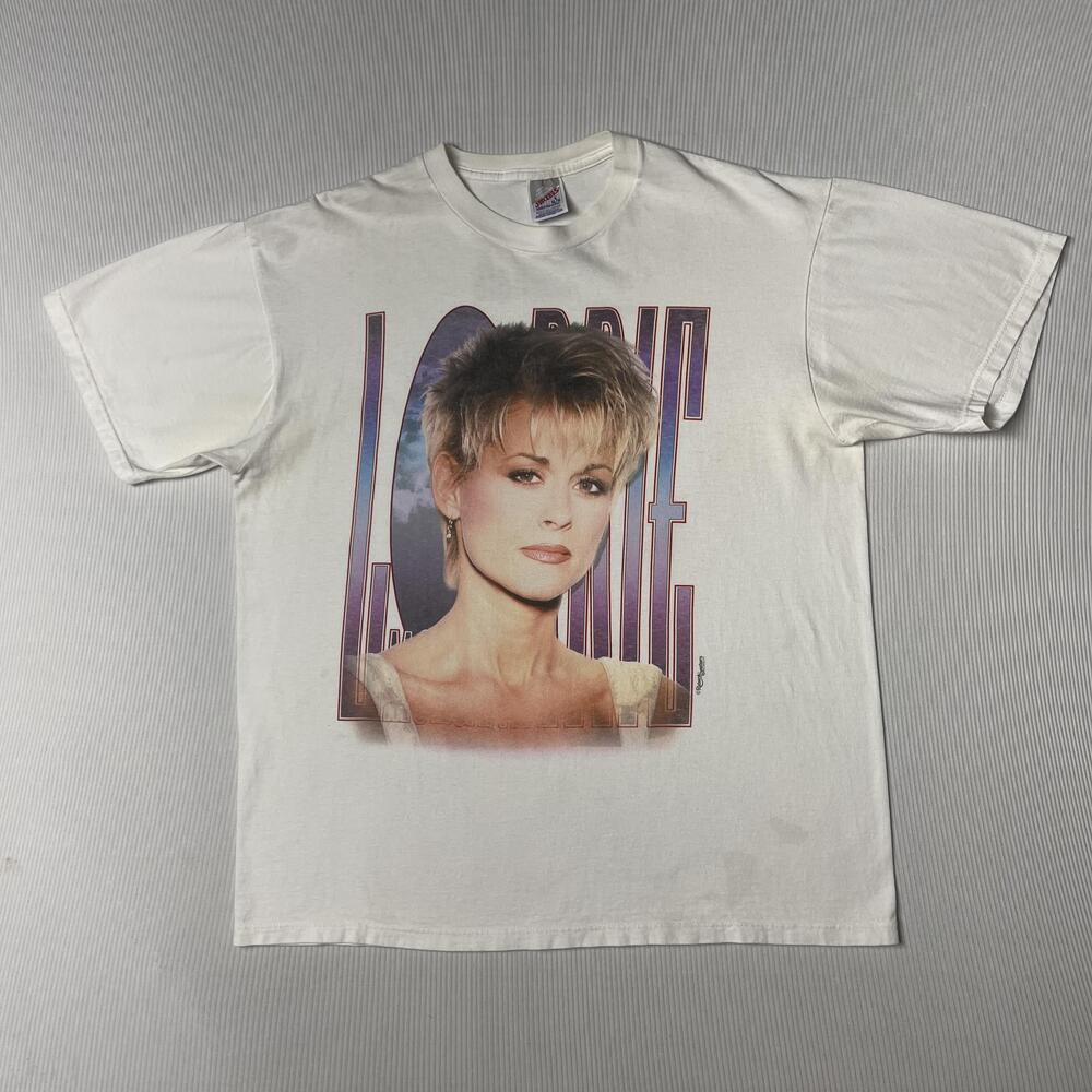 Vintage 90s Jerzees Shirt Mens L White Lorrie Morgan Greater Need Tour Tee
